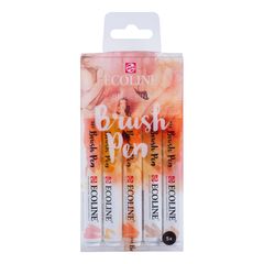 Pisaki akwarelowe Ecoline Brush Pen Beige Pink | Zestaw 5 sztuk