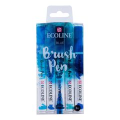 Pisaki akwarelowe Ecoline Brush Pen Blue | Zestaw 5 sztuk