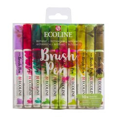 Pisaki akwarelowe Ecoline Brush Pen Botanic | 10 częściowy zestaw