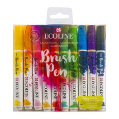 Pisaki akwarelowe Ecoline Brush Pen Illustrator | 10 częściowy zestaw