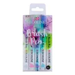 Pisaki akwarelowe Ecoline Brush Pen Pastel | Zestaw 5 sztuk