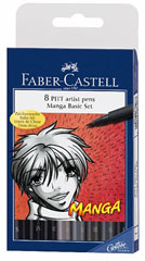 Pisaki FABER-CASTELL Pitt Artist Pen Manga / 8 szt
