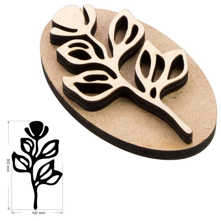 ROSA TALENT drewniany stempel nr 13 botaniczny 4,6x8 cm