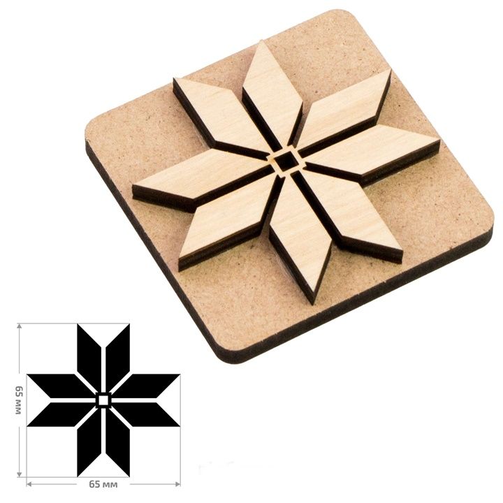 ROSA TALENT Drewniany stempel nr 5 Geometria 6,5x6,5 cm