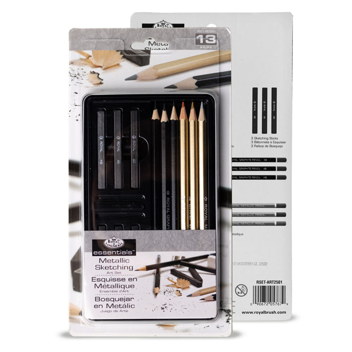 Royal & Langnickel Essentials Metallic / 13-częściowy zestaw do szkicowania