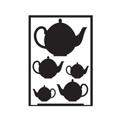 Samoprzylepny szablon Teapots A5