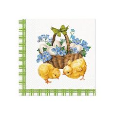 Serwetki do decoupage - Chicks with basket  - 1szt.