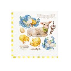 Serwetki do decoupage - Easter lamb frame  - 1szt.