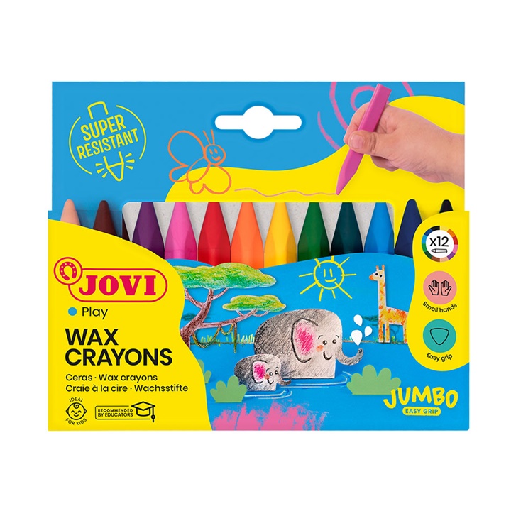 Trójkątne kredki woskowe JOVICOLOR Triwax 12szt/ 82mm średnica 11mm