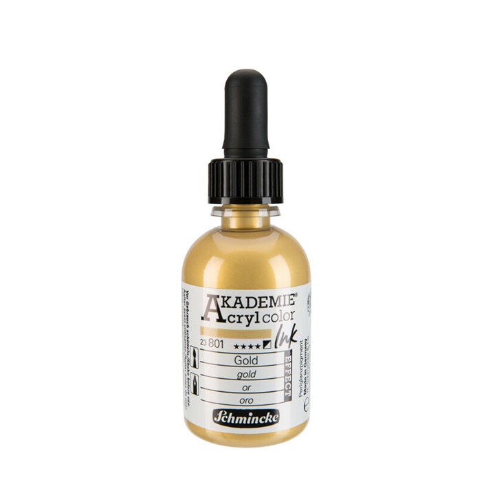 Tusz akrylowy Schmincke AKADEMIE 50 ml | 801 gold Tusz akrylowy Schmincke AKADEMIE 50 ml | 801 gold