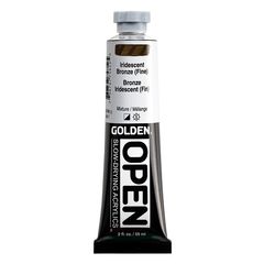 Wolnoschnąca opalizująca farba akrylowa GOLDEN OPEN | 7481 Bronze Fine