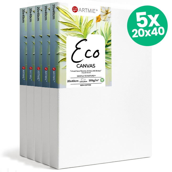 Zestaw 5 ECO płócien malarskich 20x40 cm Zestaw 5 ECO płócien malarskich 20x40 cm