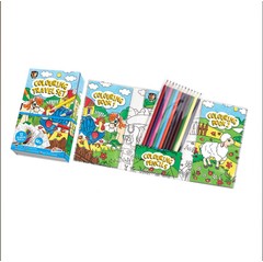 Zestaw do kolorowania dla dzieci z 2 książeczkami i 12 kredkami 