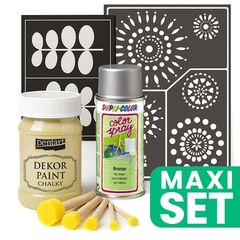Zestaw do renowacji mebli ze srebrną farbą w sprayu - Egg-Shell White