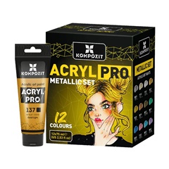 Zestaw farb akrylowych ACRYL PRO METALLIC
