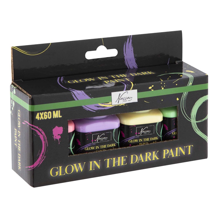Zestaw farb akrylowych Glow in the Dark Nassau 4 x 60 ml